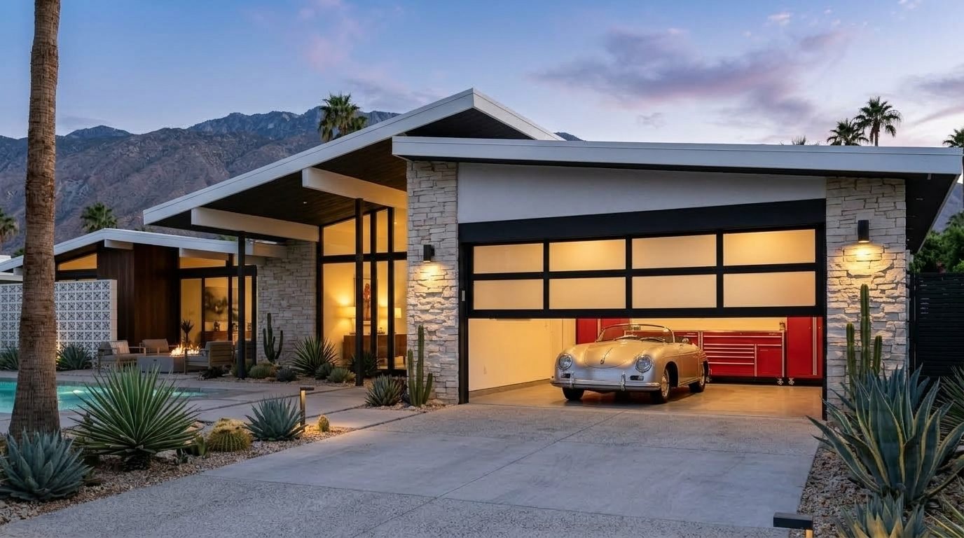 Amelia Elite Garage Door Overhead Garage Door Gliding Open in Maple Leaf, WA